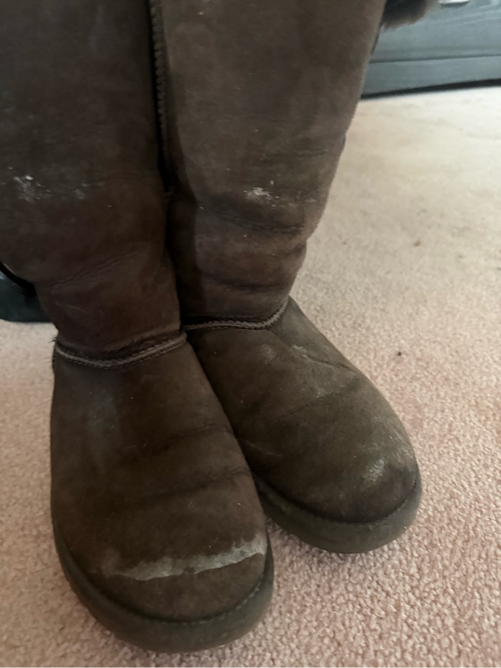 UGG Dark Brown Suede Mid-Calf Boots